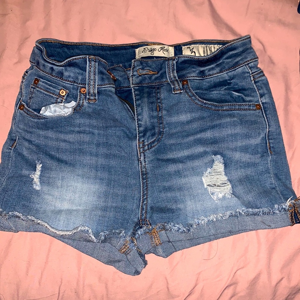 Ripped Jean short shorts